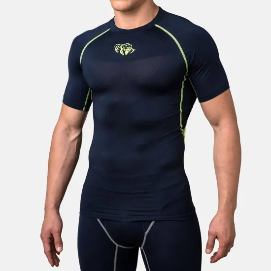 Компрессионная футболка Peresvit Air Motion Compression Short Sleeve Navy Yellow-S