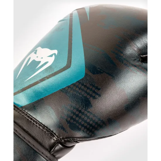 Боксерские перчатки Venum Defender Contender 2.0 Black Green 12 унций