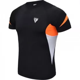 Рашгард с коротким рукавом RDX Lycra Orange-S