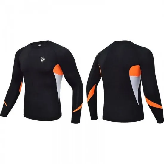 Рашгард с длинным рукавом RDX Lycra Orange-M