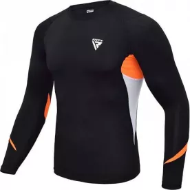 Рашгард с длинным рукавом RDX Lycra Orange-M