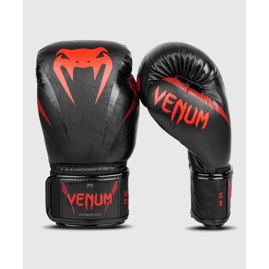 Боксерські рукавички Venum Impact Boxing Gloves Black Red-12