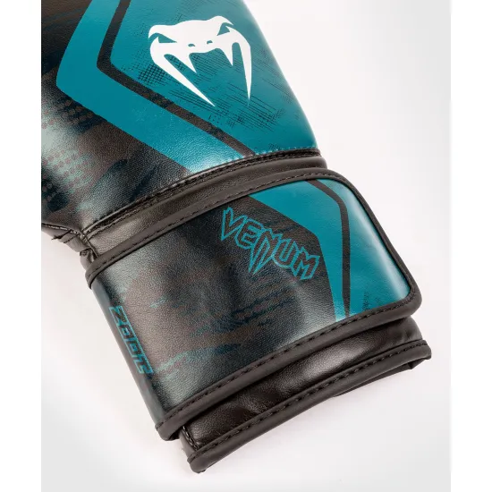 Боксерские перчатки Venum Defender Contender 2.0 Black Green 12 унций