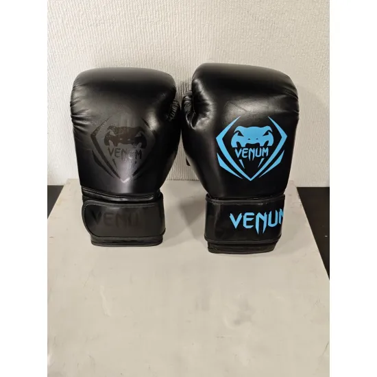 УЦІНКА! Боксерські рукавички Venum Contender Black/Cyan 16 унцій