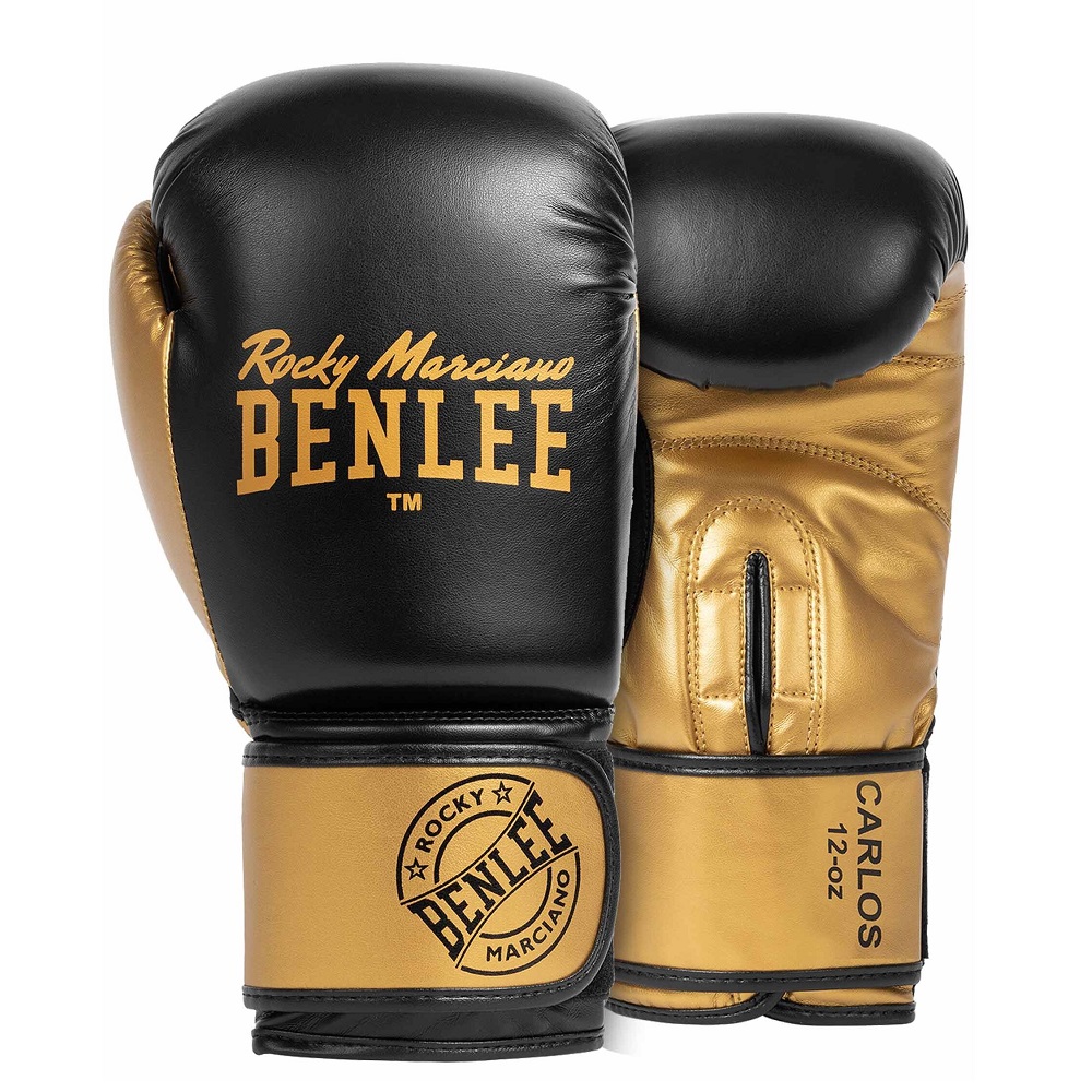 Перчатки боксерские Benlee CARLOS 10oz PU черно-золотые