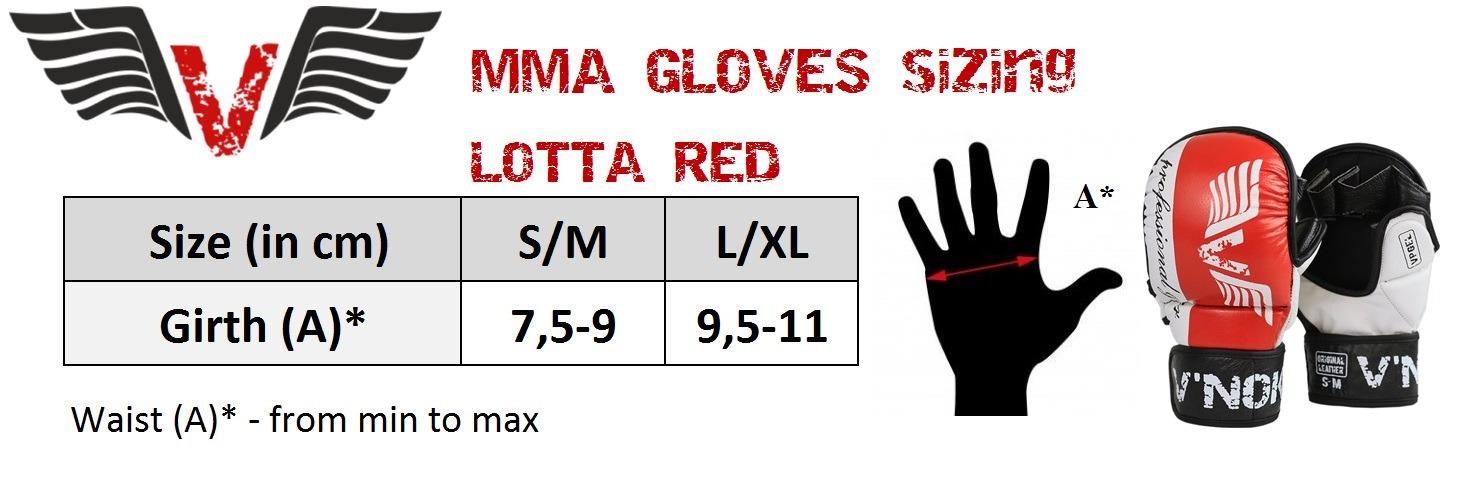 Перчатки MMA V`Noks Lotta Red S/M
