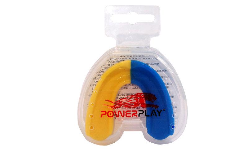 Капа боксерська PowerPlay 3311 SR синьо-жовта