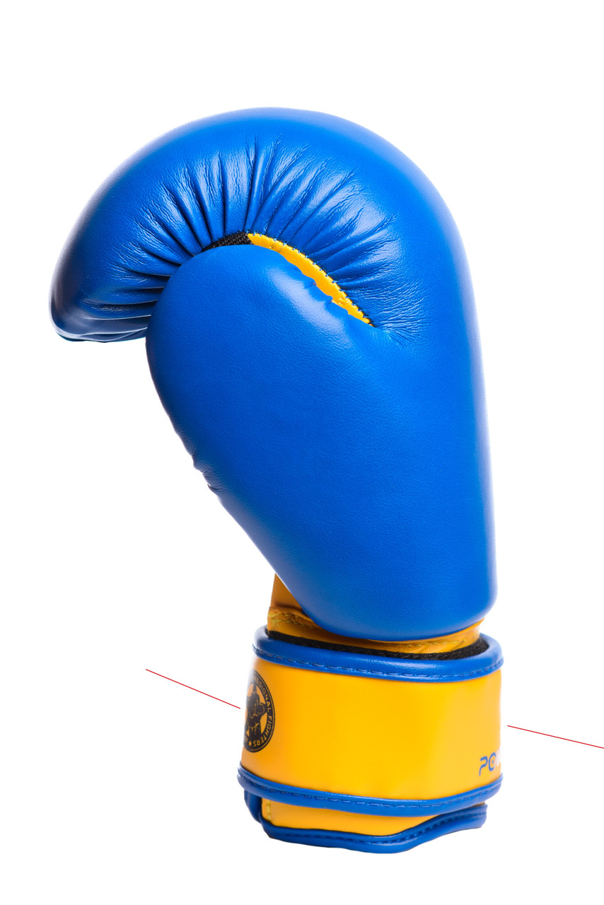 Боксерские перчатки PowerPlay 3004 JR сине-желтые 6 унций