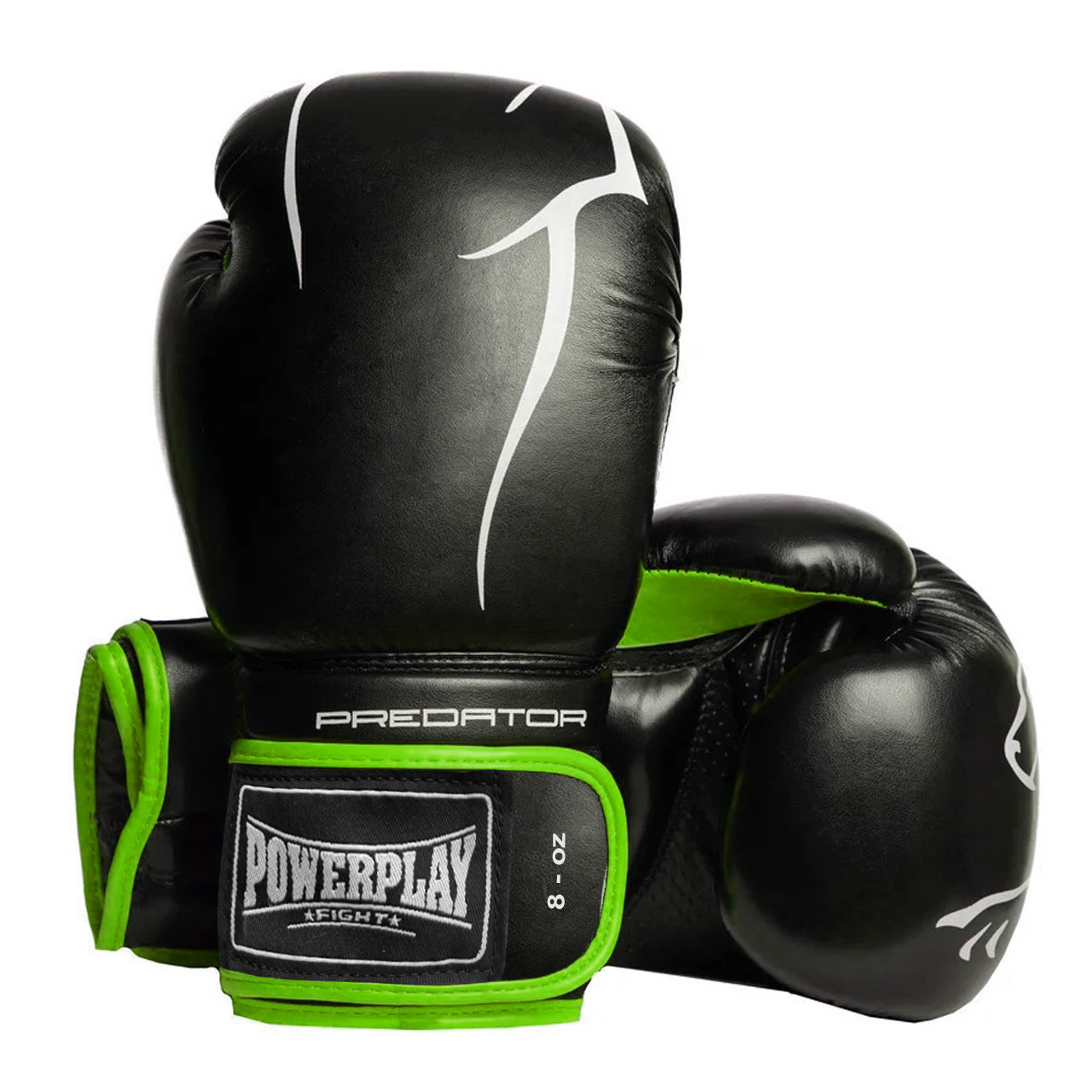 Боксерські рукавички PowerPlay 3018 чорно-зелені 8 унцій