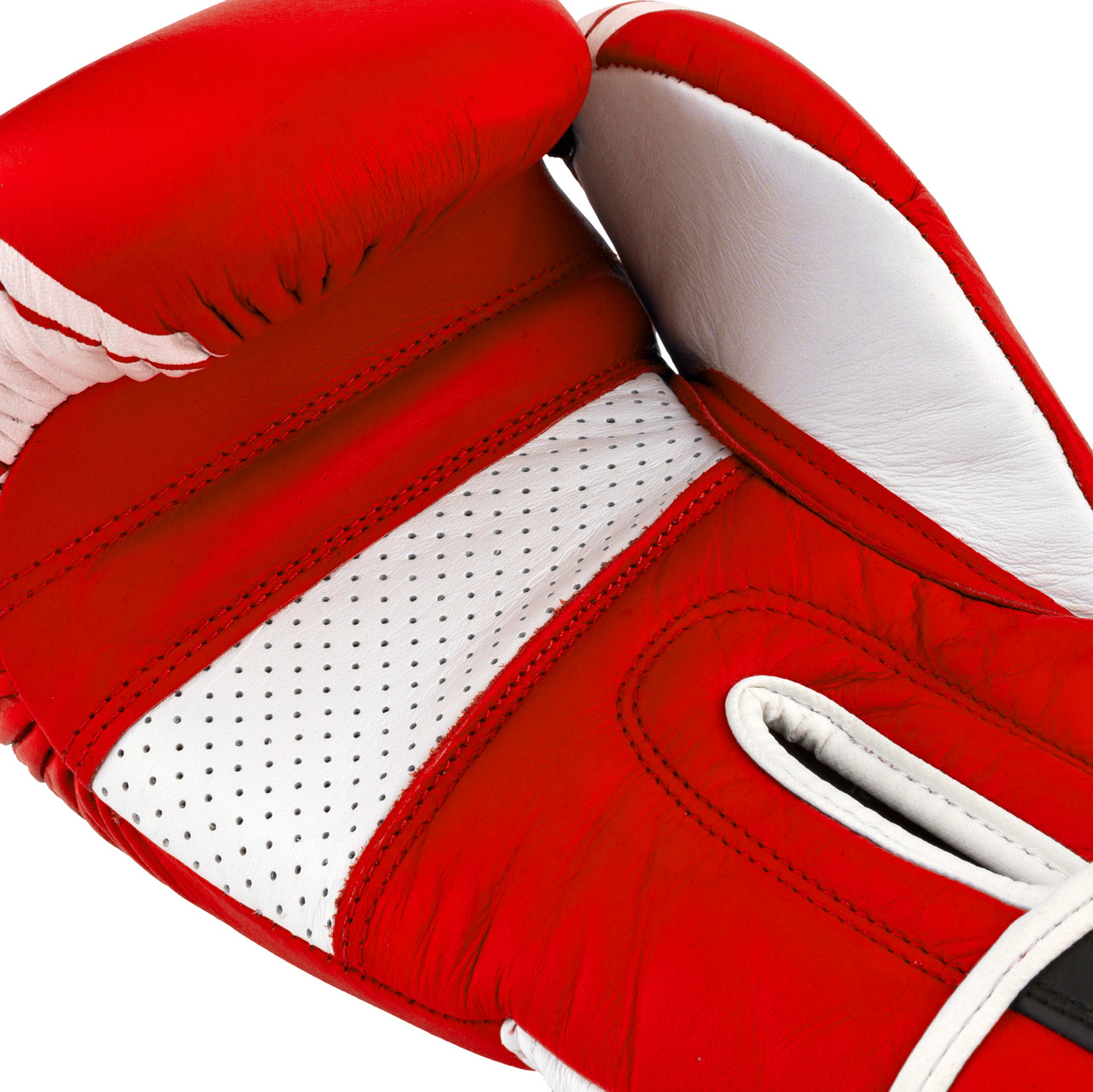 Боксерські рукавички PowerPlay 3023 A червоно-білі (натуральна шкіра) 10 унцій