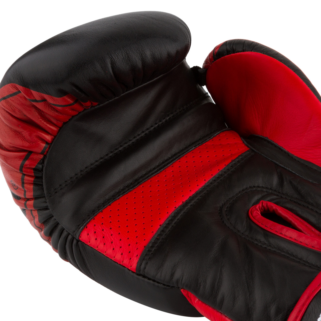 Боксерські рукавички PowerPlay 3023 A чорно-червоні (натуральна шкіра) 10 унцій