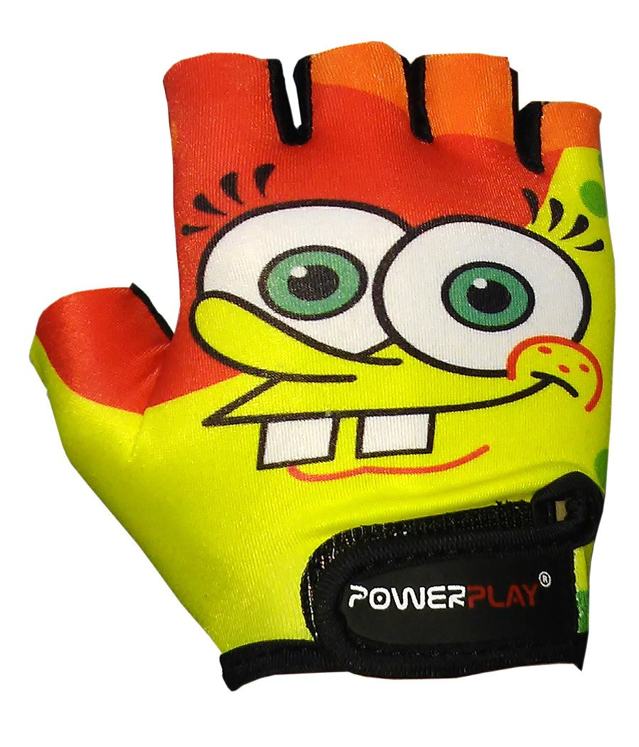 Велоперчатки дитячі PowerPlay 5473 Sponge Bob жовто-жовтогарячі S