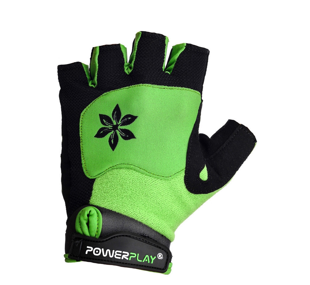 Велоперчатки жіночі PowerPlay 5284 B Зелені XS