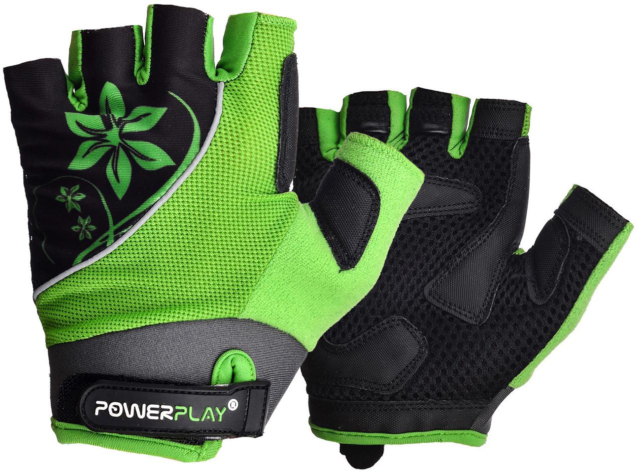 Велоперчатки жіночі PowerPlay 5281 A Зелені XS