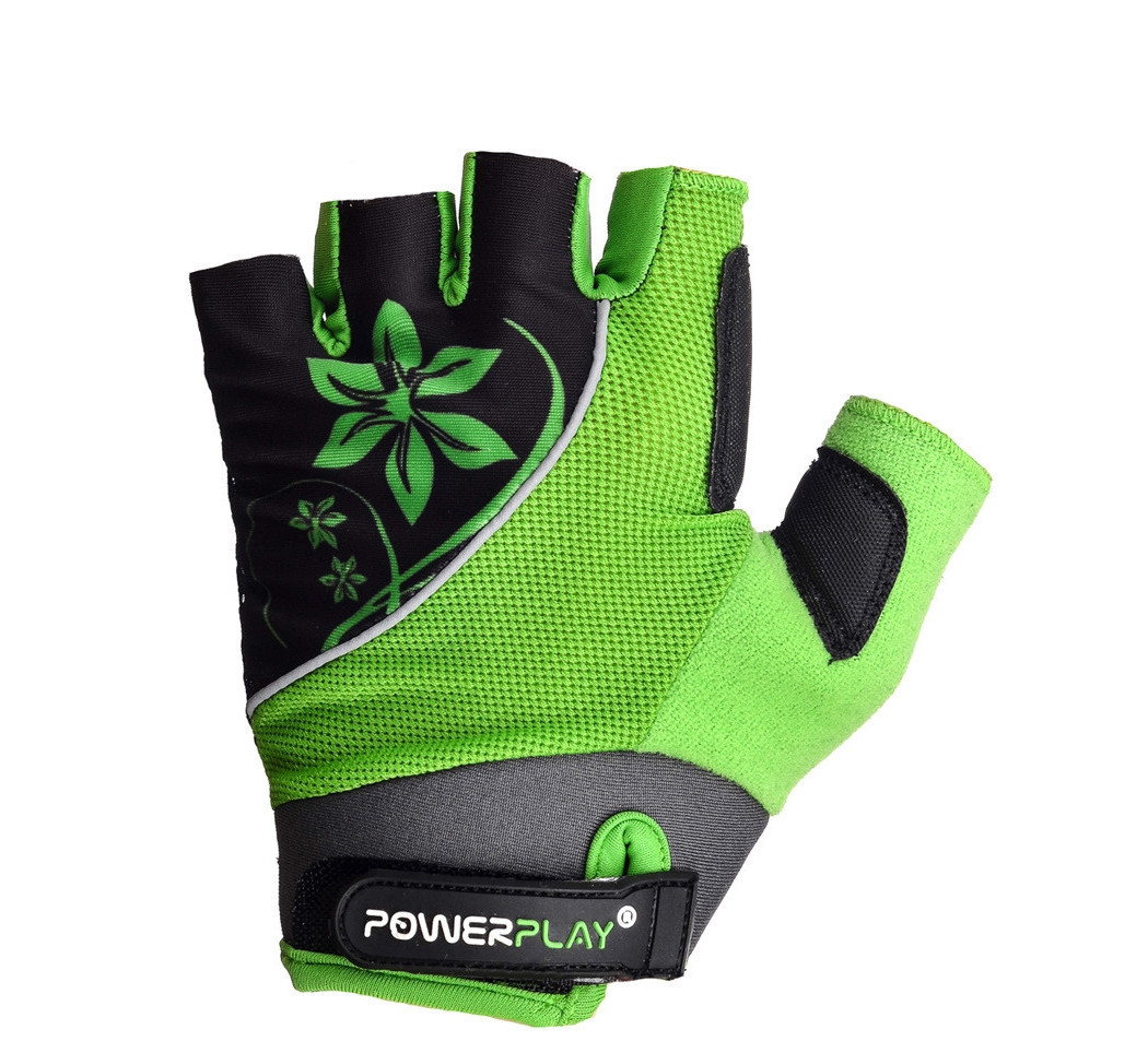 Велоперчатки женские PowerPlay 5281 A Зеленые XS