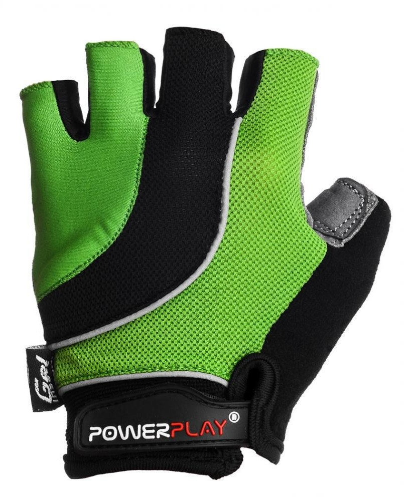 Велоперчатки PowerPlay 5037 Чорно-зелені M