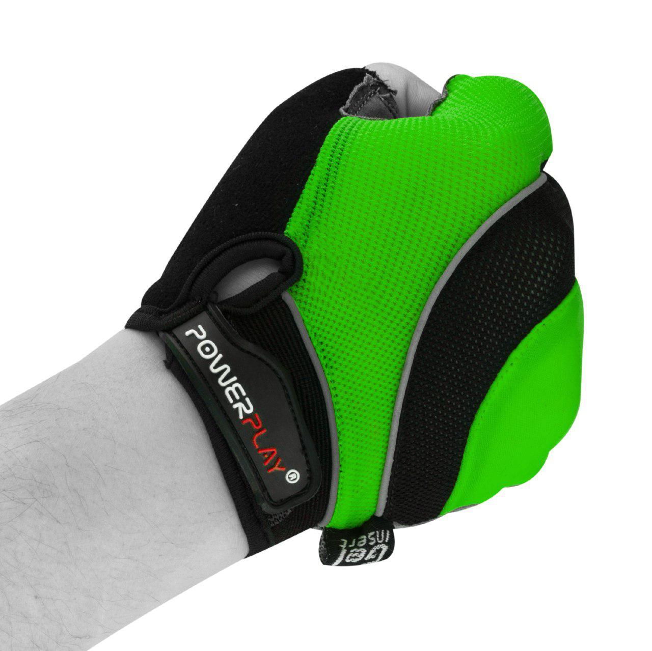 Велоперчатки PowerPlay 5037 Черно-зеленые M