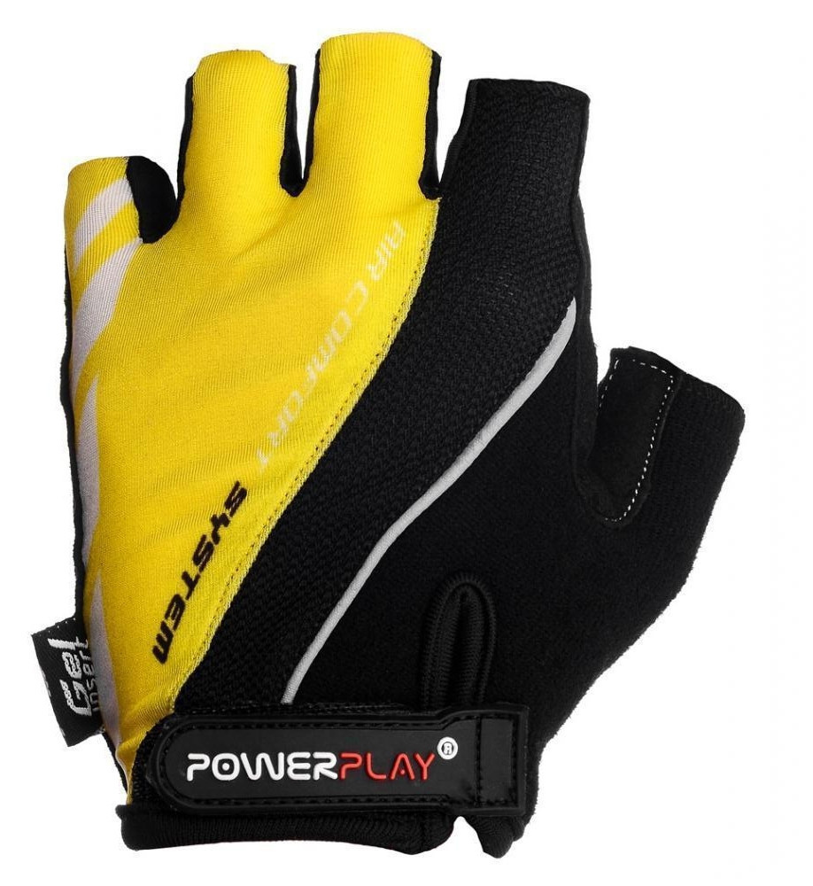 Велоперчатки PowerPlay 5024 D Чорно-жовті XS