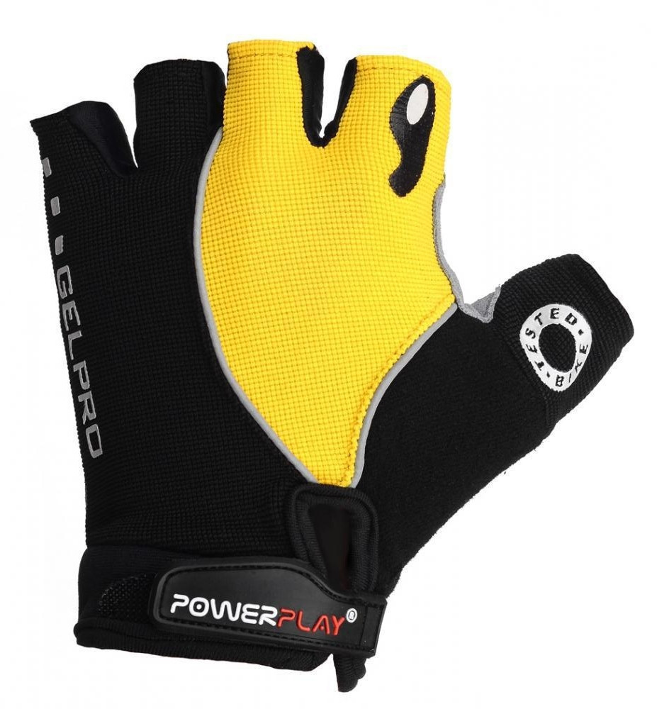 Велоперчатки PowerPlay 5019 B Черно-желтые M