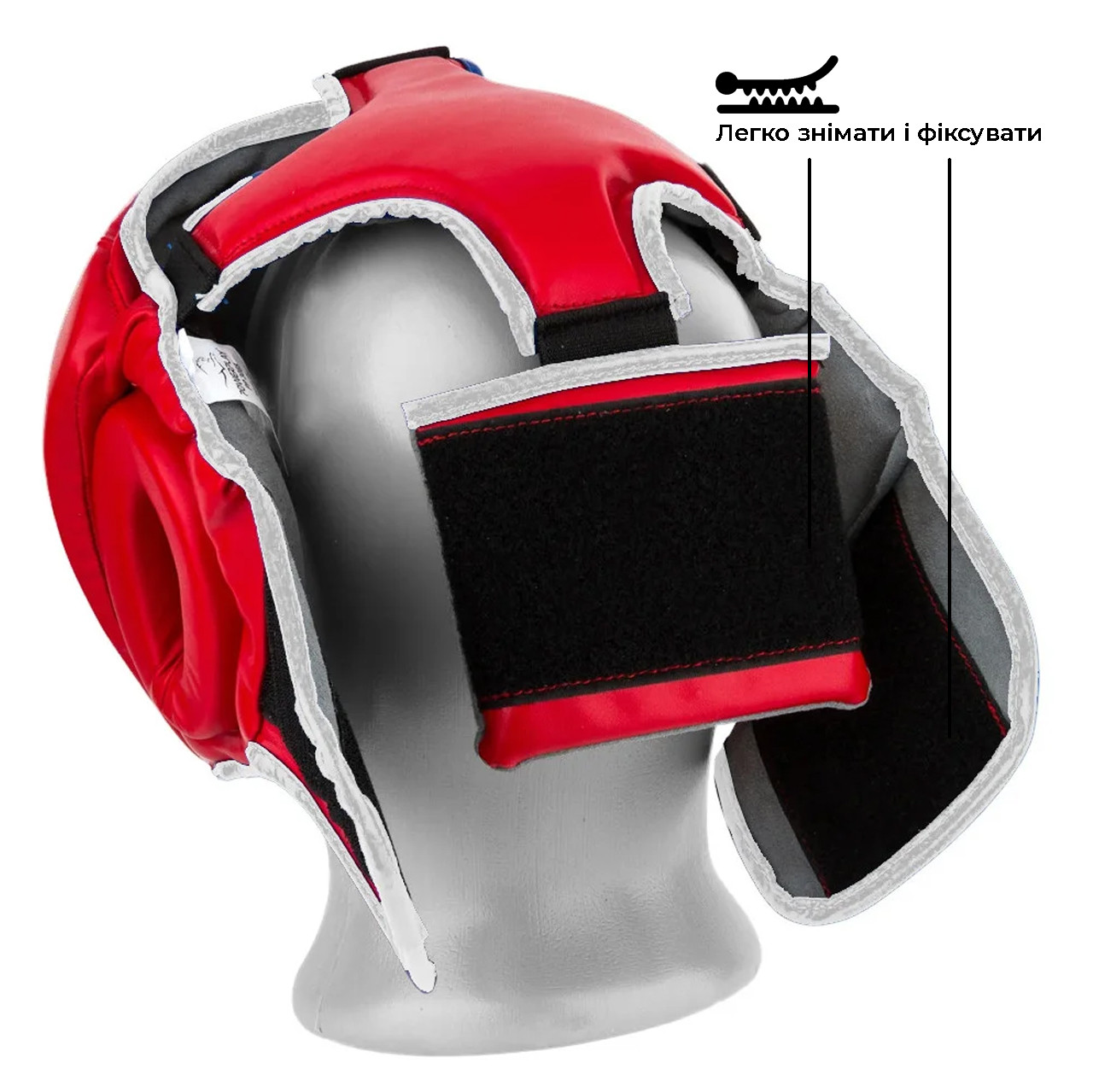 Боксерський шолом тренувальний PowerPlay 3068 PU + Amara Червоно-Білий S