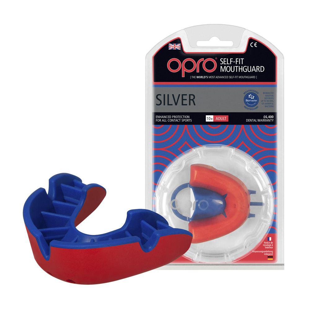 Капа OPRO Silver Red/Blue (art.002189005)