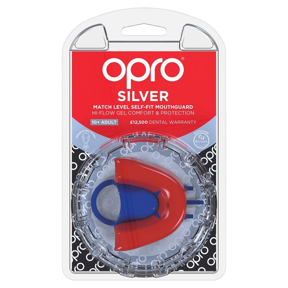 Капа OPRO Silver Red/Blue (art.002189005)