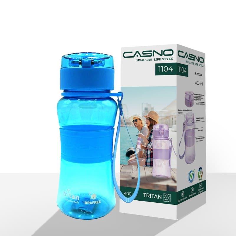 Пляшка для води CASNO 400 мл KXN-1104 Tritan Блакитна