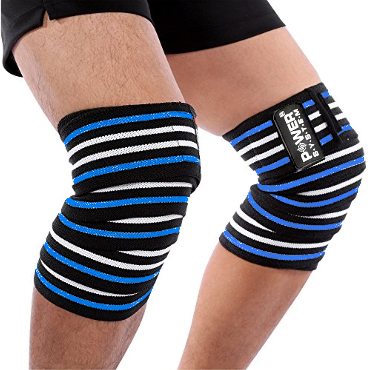 Бинти на коліна Power System Knee Wraps PS-3700 Blue/Black