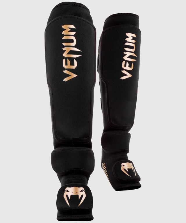 Защита ног Venum Kontact Evo Shinguards Black Gold-S