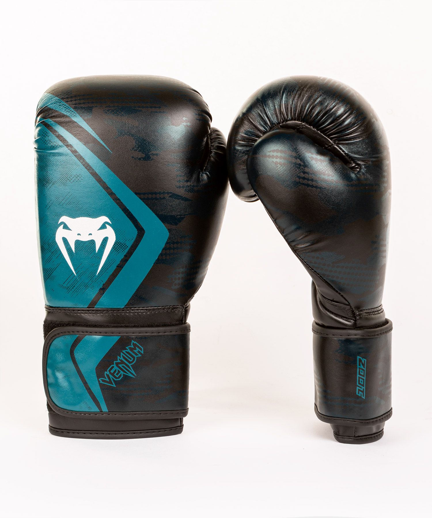 Боксерские перчатки Venum Defender Contender 2.0 Black Green 12 унций